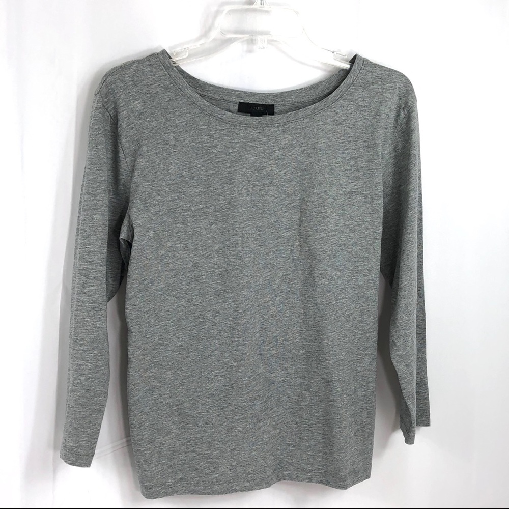 J. Crew Twist Hem Gray Cotton Long Sleeve Tee M